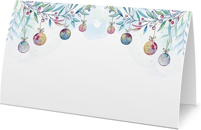Christmas Food Tent Labels(25 pack) - Place Cards for Christmas, Table Place Cards - Perfect for Christmas Place Cards, Banquet tables, Buffet food label, Christmas Party-(FZ-a101)