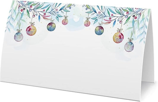 Christmas Food Tent Labels(25 pack) - Place Cards for Christmas, Table Place Cards - Perfect for Christmas Place Cards, Banquet tables, Buffet food label, Christmas Party-(FZ-a101)
