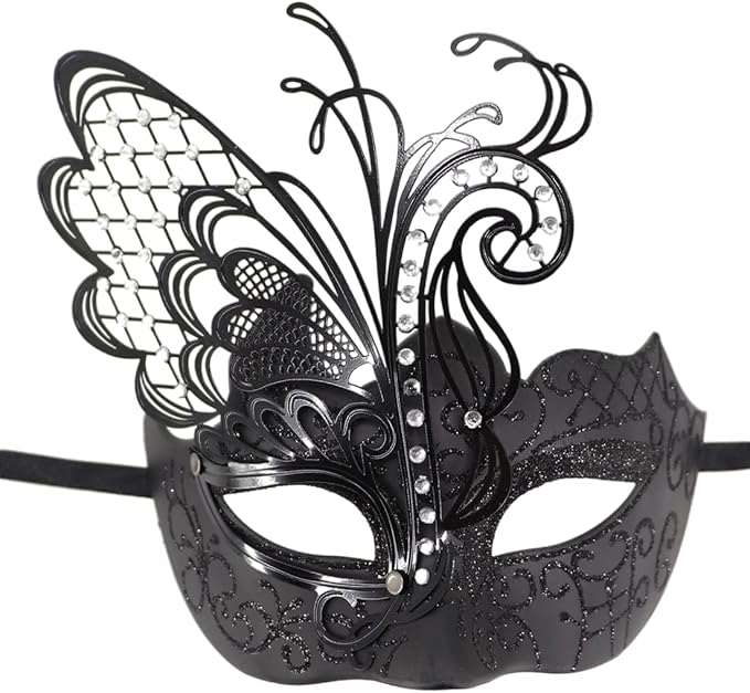 Coolwife Couples Masquerade Masks Metal Venetian Mardi Gras Party Evening Prom Costume Mask