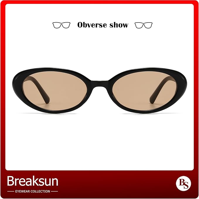 Retro Oval Sunglasses for Women Men Fashion Small Oval Sunglasses 90s Vintage Shades