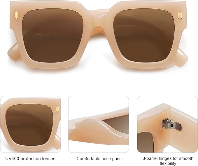 SOJOS Vintage Oversized Square Sunglasses for Women,Retro Womens Luxury Big Large Sun Glasses UV400 SJ2194