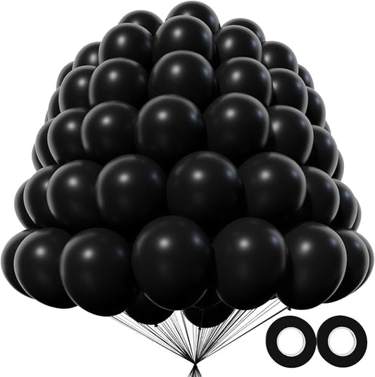 KAWKALSH 200pcs Black Balloons 5 Inch, Small Mini Latex Balloons for Party Birthday Baby Shower Anniversary Festival Arch Garland Decoration