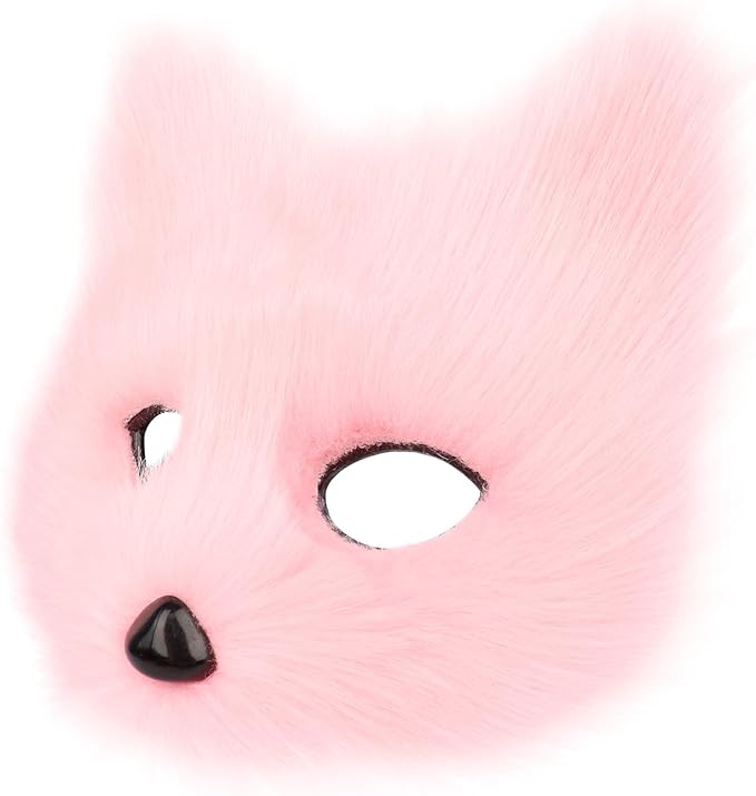 Animal Fox Wolf Mask Halloween Party Cosplay Costumes Props Plush Cat Half Face Masks Carnival Christmas Masquerade