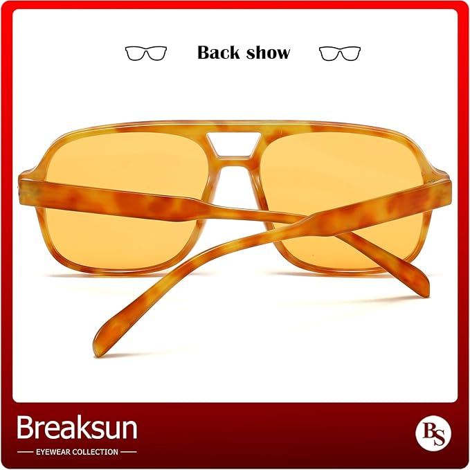 Retro Aviator Sunglasses for Women Men Trendy Classic 70s Square Green Aviator Sun Glasses Vintage Shades