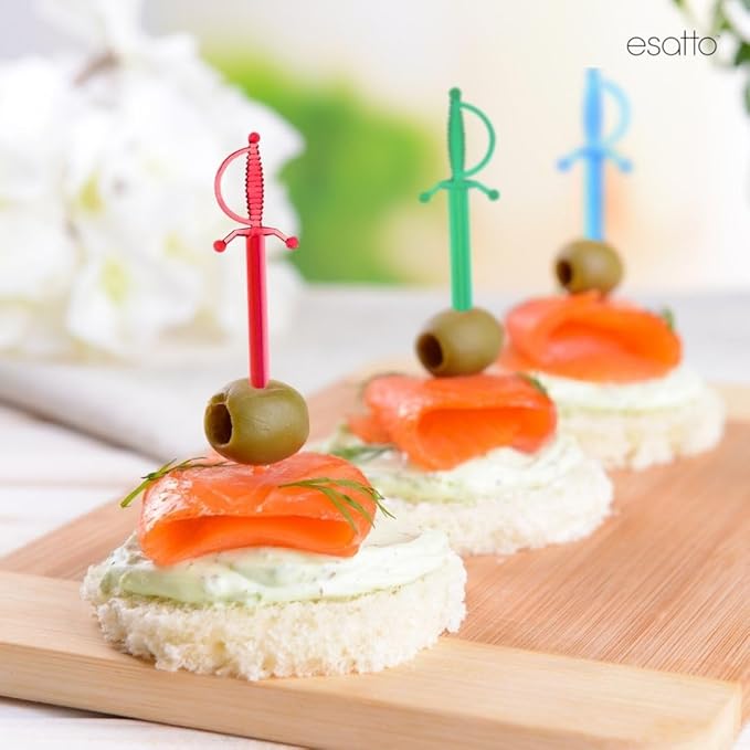1000 Pcs Cocktail Picks Sword 7.62cm (3") - Sleek, Stylish Garnish for Cocktails, Perfect Plastic Toothpicks for Appetizers & Drinks, Versatile Fancy Skewers Food Pick for Charcuterie Parties