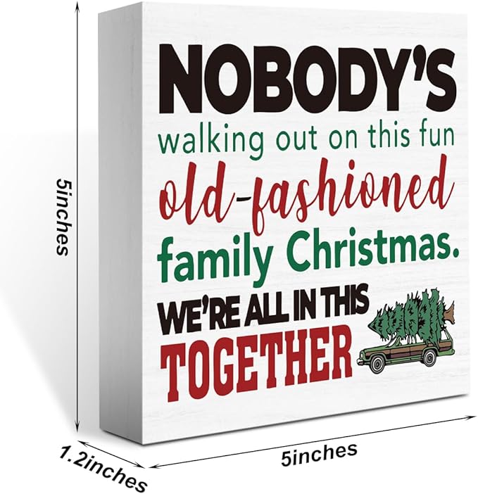 Christmas Vacation Decorations, Christmas Holiday Movie Decorations, Funny Xmas Decor for Home Bathroom, Merry Xmas Vacation Decor for Office 5 x 5 Inch
