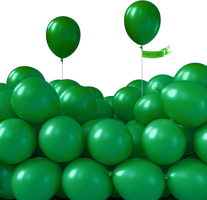 PartyWoo Dark Green Balloons 100pcs 5 Inch Emerald Hunter Forest Green Balloons for Wedding Boy Baby Shower Birthday Christmas Graduation Dinosaur Jungle Golf Theme Party Decorations Green-Y56