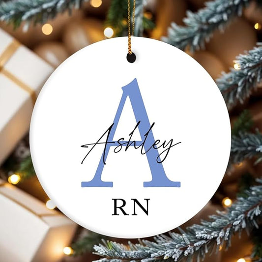 Personalized Registered Nurse Ornament, Nursing Graduation Ornament for Medical Students, Grad Gifts for Women Daughter Mom Friends, Rn Gifts for Nurse, Custom Rn Christmas Ornaments 2025