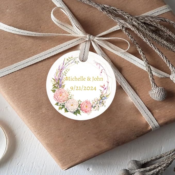 Custom Gift Tags with String, Personalized Tags for Favors, Customized Gifts Wrapping Labels, Wedding Items Birthday Party Favors Crafts Tag (Christmas Gift Tag- Version 1)