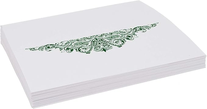 Paisley Place Cards, Hunter Green (Choose Color), Set of 150, Pre-cut and Scored - Wedding, Party, Dinner, and Special Events - Made in the USA