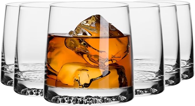 Krosno Whisky Glasses | Set of 6 | 12.5 oz | Fjord Collection | Drinking Glasses Cocktail Glasses Gift Box | Home, Restaurants and Kitchen Set | Dishwasher Safe Glass Cup