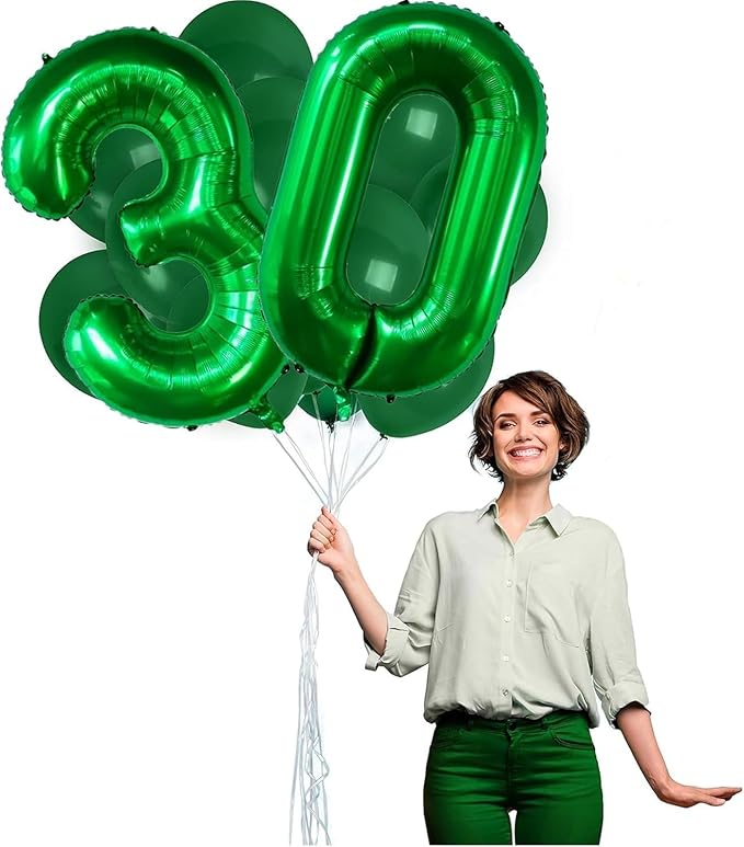 Green Number Balloons, 40 Inch Dark Green Balloon 3.3 Helium Balloon 3rd Birthday for 3 Years Birthday Party Wedding Anniversary Decoration Children Girls Boys