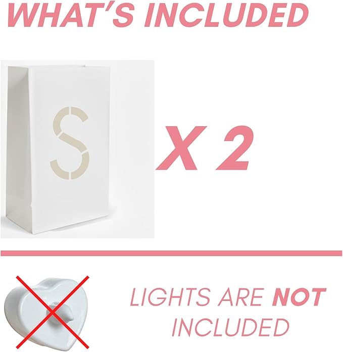Light Up Letter S - Luminary Bags Perfect for Personalized Happy Birthday Banner, Proposal Decorations, Engagement Party Decorations and Congratulations Banner for Your Loved One