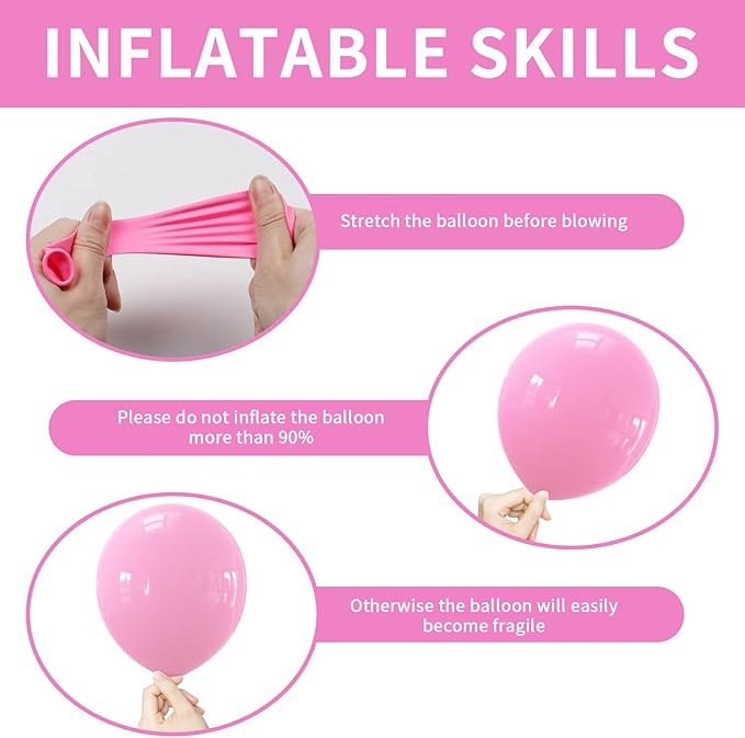 Labeol 151 pcs Pink Balloons Different Sizes Pack of 18 Inch 12 Inch 10 Inch 5 Inch Baby Pink Balloons for Birthday Baby Shower Wedding Anniversary Party Decorations