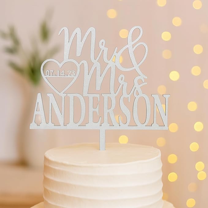 Wedding Cake Toppers - Custom Bride & Groom Design for Your Special Day - Mr & Mrs Cake Topper Brings a Special Touch to Weddings & Anniversaries- Make Your Celebration Unforgettable with Cake Toppers