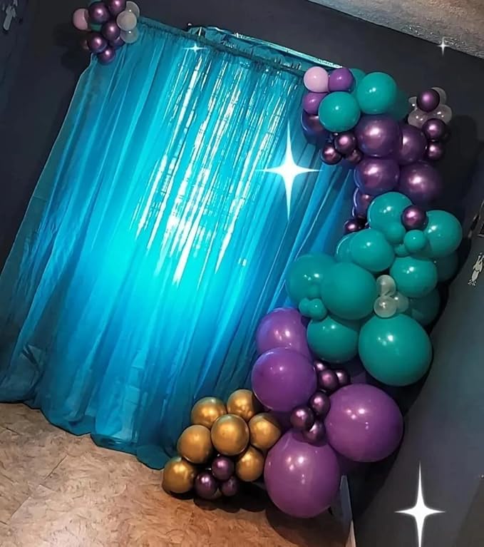 Purple and Blue Balloon Garland Kit, Purple Teal Turquoise Metallic Gold Mermaid Latex Balloon Garland Arch Kit for Girls Women Mermaid Birthday Wedding Bridal Baby Shower Party Decorations Supplies
