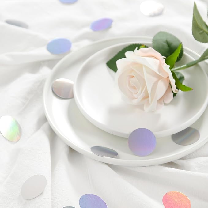 Iridescent Disco-Holographic Party-Decorations Confetti - 300pcs Wedding Birthday Dining Table Centerpiece,Bachelorette Baby Bridal Shower Engagement Valentines Decor Lasting Surprise
