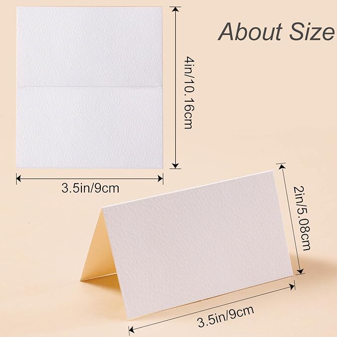 60 Pcs Premium Place Cards, 2x3.5in Small Tent Cards, Blank Fillable Banquet Seat Card, Name Card, Escort Cards, Table Card, Wedding Place Cards for Wedding, Table, Dinner Parties