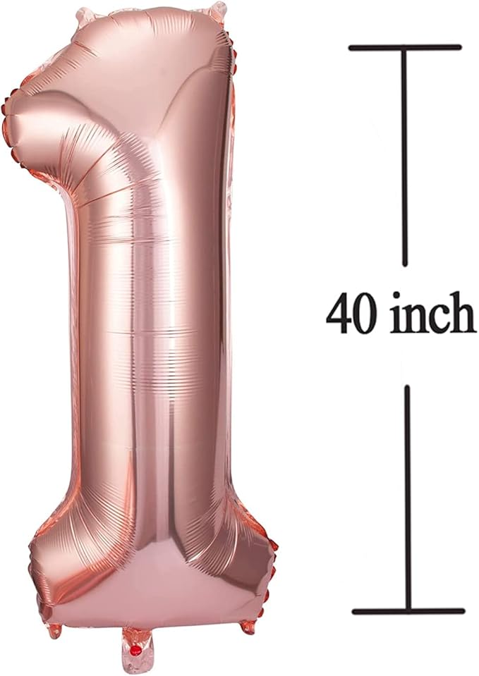 Rose Gold 21 Number Balloons Big Giant Jumbo Large Number 21 Foil Mylar Balloons for Girl Women Men 21st Birthday Party Supplies 21 Anniversary Events Decorations-40 inch