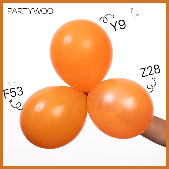 PartyWoo Burnt Orange Balloons 100 pcs Different Sizes of 18 12 10 5 Inch Terracotta Rust Fall Color Latex Balloon Arch Kit Garland for Thanksgiving Halloween Birthday Party Decorations Orange-F53