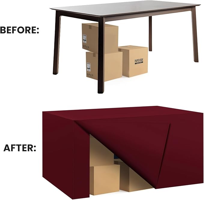 Ascoza 2 Pack Fitted Tablecloth for 6 Foot Rectangle 72 x 30 Inch Burgundy Table Covers Water Resistant Polyester Cloth for Folding, Parties,Display, Trade Show (Burgundy)