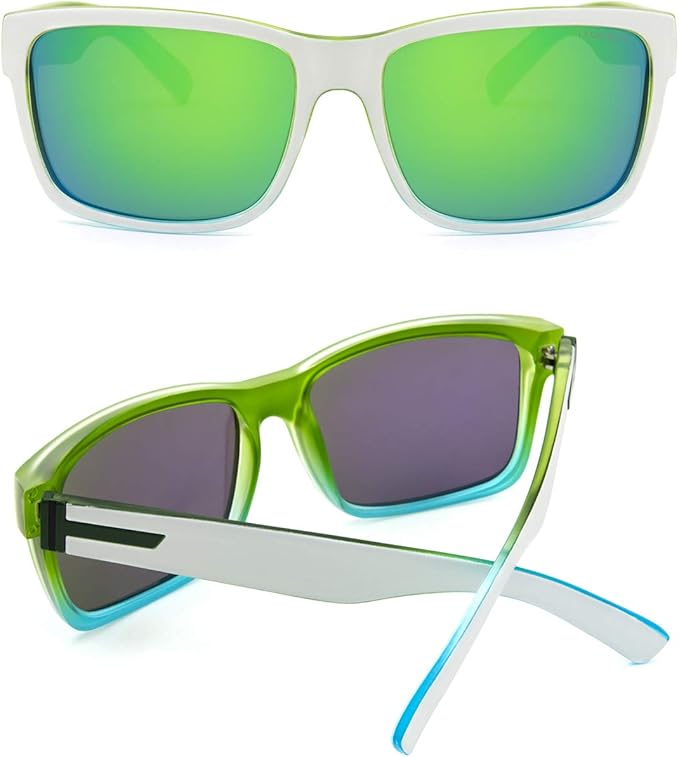 LECKIRUT Vintage Polarized Sunglasses for Men Women Retro Oversized Square Mirror Sun Glasses