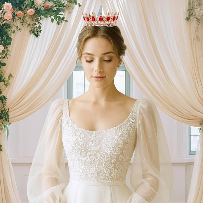 Gold Crown for Women, Crystal Queen Tiaras Headband Wedding Bridal Hair Accessories, Birthday Party Prom Cake Topper