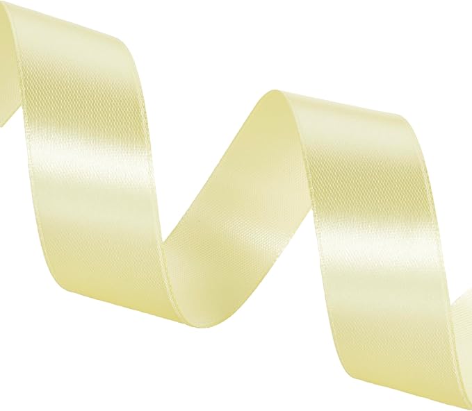 1 Inch Baby Maize Solid Satin Ribbon, 50 Yards Craft Fabric Ribbon for Gift Wrapping Floral Bouquets Wedding Party Decoration