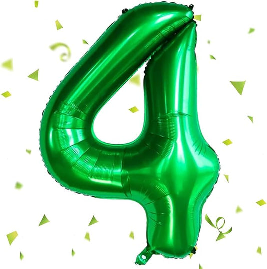 Green Number Balloons, 40 Inch Dark Green Balloon 4.4 Helium Balloon 4th Birthday for 4 Years Birthday Party Wedding Anniversary Decoration Children Girls Boys