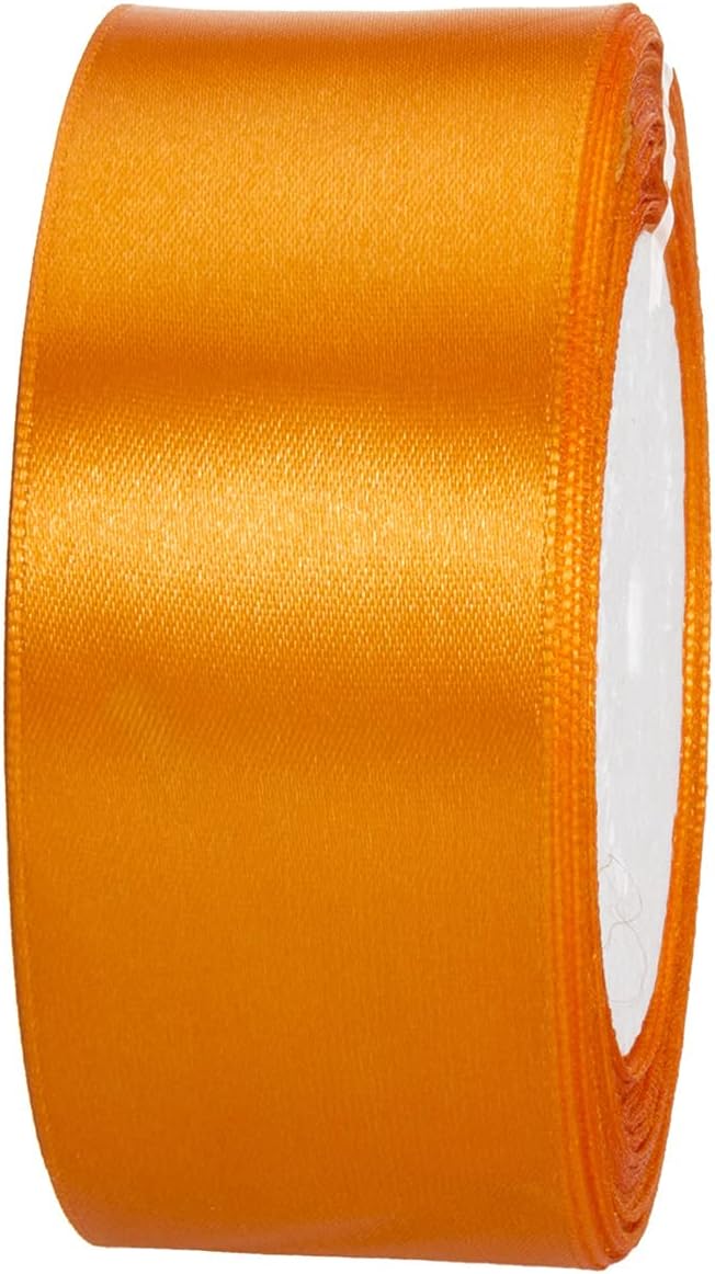 ATRBB 25 Yards 1-1/2 inch Wide Satin Ribbon Perfect for Wedding,Handmade Bows and Gift Wrapping (Orange)