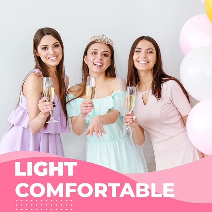 Birthday Tiara and Crown with Sash for Women, Hair Accessories for Wedding Party Costume (C- Rose)