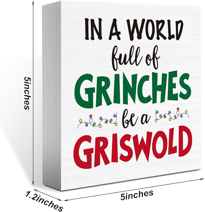 Christmas Vacation Decorations for Home Bathroom Funny Xmas Vacation Decor for Office Living Room Christmas Holiday Decor Room 5 X 5 Inch