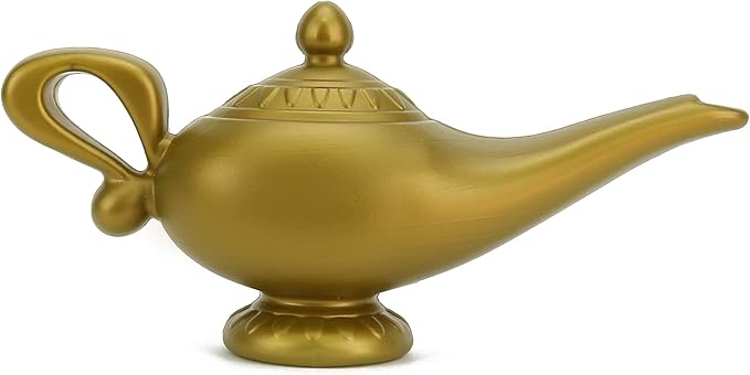 Skeleteen Arabian Genie Oil Lamp - Aladdin's Gold Magic Genie Lamp Costume Accessory - 1 Piece