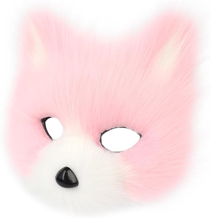 Animal Fox Wolf Mask Halloween Party Cosplay Costumes Props Plush Cat Half Face Masks Carnival Christmas Masquerade