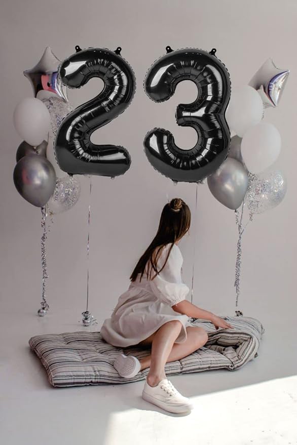 40 Inch Black Number Balloon 0-9(Zero-Nine), Big Size Happy Birthday Balloon, Foil Helium Big Number Balloon for Birthday Celebration Decorations Graduations Anniversary Photo Shoot
