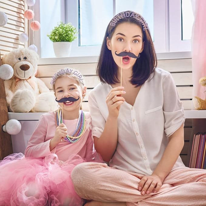 AOPRIE Birthday Girl Sash Crown for Women Happy Birthday Tiara for Women Headband Princess Crown Rhinestone Accessories Silver Purple