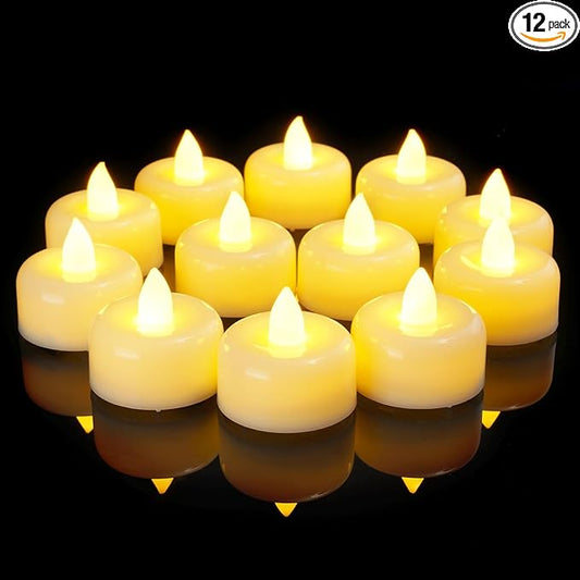 Amagic 12/24/50/100/150 Pack Flameless LED Tea Lights Candles Battery Operated, Electric Fake Tealight Candles for Votive, Halloween, Christmas, Home Decor, Wedding, Table Decor