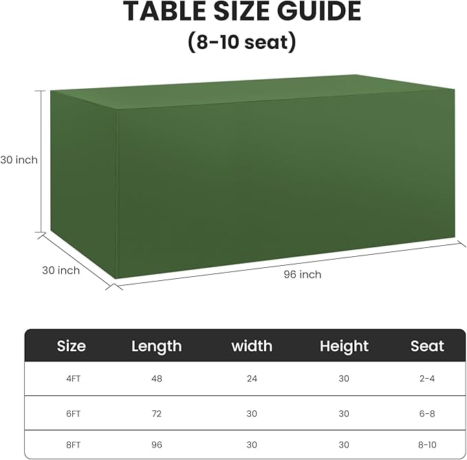 Ascoza 2 Pack Fitted Tablecloth for 8 Foot Rectangle 96 x 30 Inch Willow Table Covers Water Resistant Polyester Cloth for Folding, Parties,Display, Trade Show (Willow)