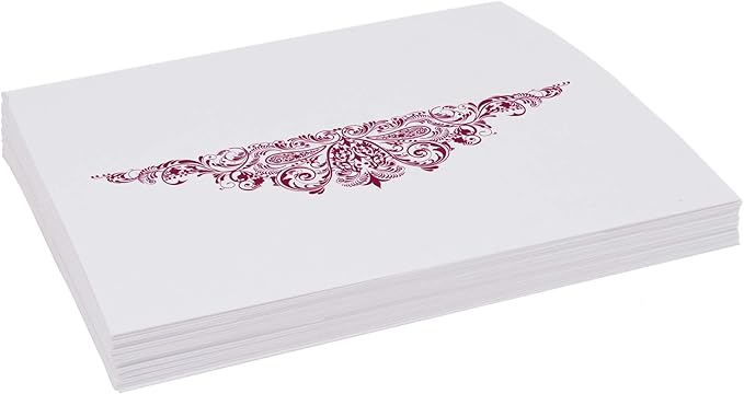 Paisley Place Cards, Burgundy (Choose Color), Set of 60, Pre-cut and Scored - Wedding, Party, Dinner, and Special Events - Made in the USA