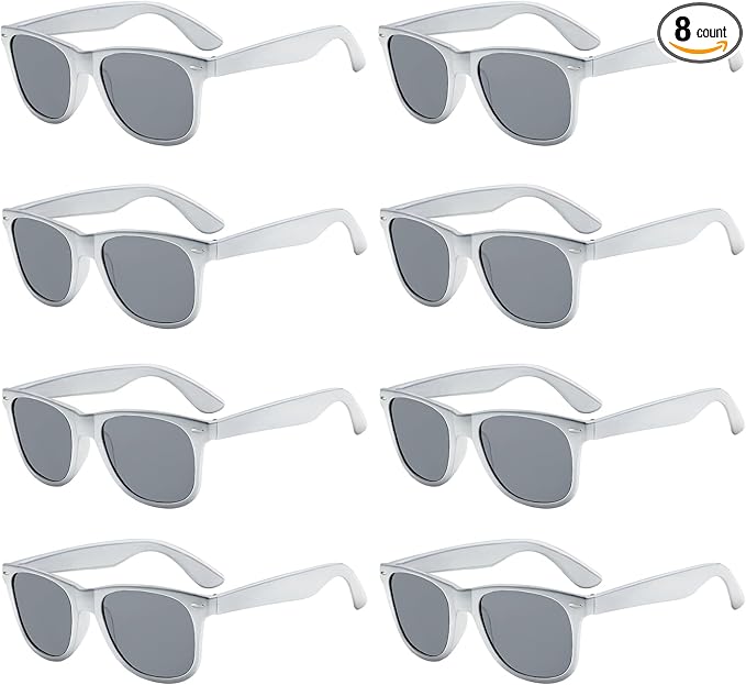 Pibupibu Neon Colors Party Favor Supplies Unisex Sunglasses Pack of 8