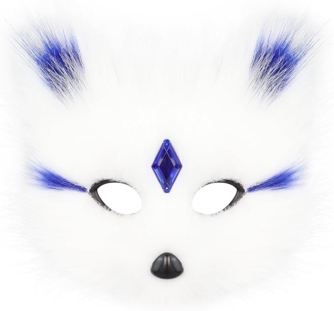 Animal Fox Wolf Mask Halloween Party Cosplay Costumes Props Plush Cat Half Face Masks Christmas Masquerade