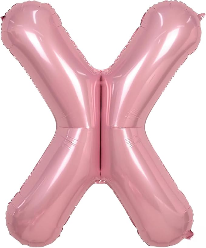 Pink Letter X Balloons,40 Inch X Balloons Letter Mylar Helium Large Pink X Balloon for Birthday Party Anniversary Decorations