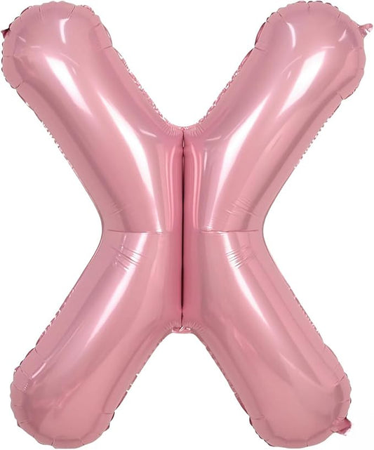 Pink Letter X Balloons,40 Inch X Balloons Letter Mylar Helium Large Pink X Balloon for Birthday Party Anniversary Decorations