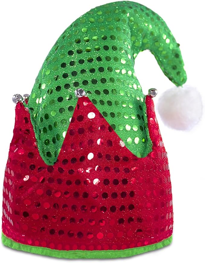 Elf Hat Felt Elf Hat with Jingle Bells Santa Hats Hat Great Holiday Party Costume New Year Gift Ideas and Accessory