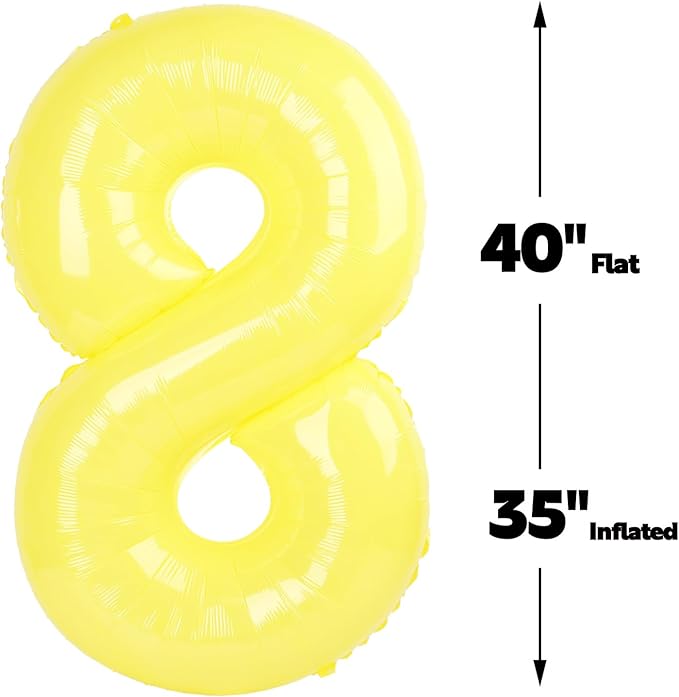 Number Balloon 8 Yellow Macaron