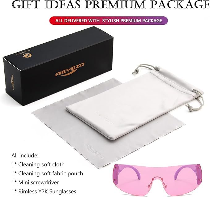 AIEYEZO Oversized Y2K Sunglasses for Women Men Trendy Retro Wrap Around Big Shield Sun Glasses