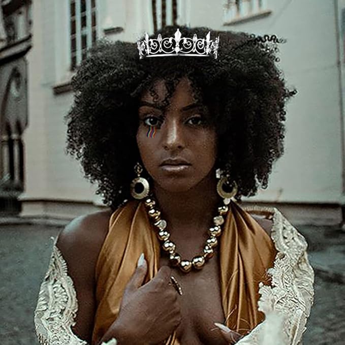 AOPRIE King & Queen Tear Drop Tiara and Crown for Women Men Crystal Hair Accessories for Wedding Prom Bridal Birthday Party Halloween Costume Christmas Gifts Silver Princess Tiara for Girls Boys