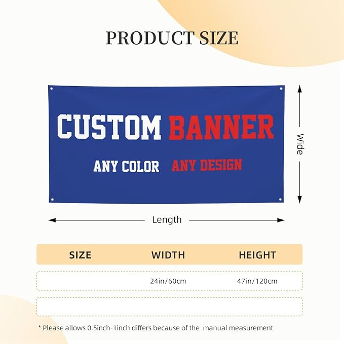 Custom Banners And Signs 4x2 Ft,Personalized Banner With Photo/Text, Banners Customized For Business Birthday Graduation Parties Indoor Outdoor