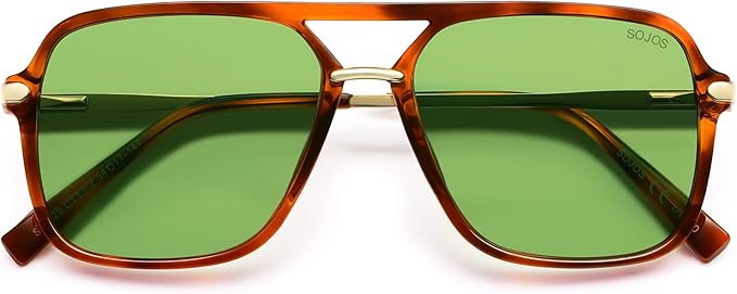 SOJOS Sunglasses for Women & Men, Square, Retro, Polarized Lens, Trendy Aviator, 90s Shades