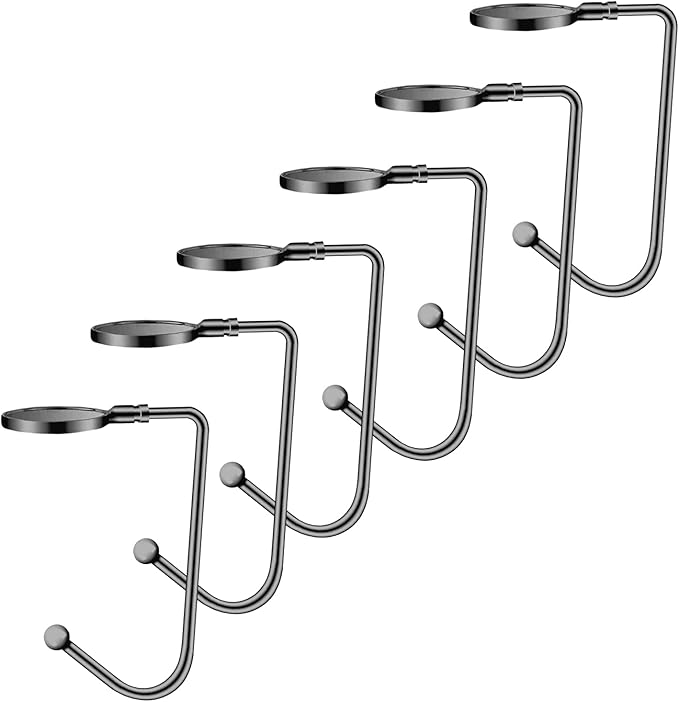 Christmas Stocking Holders Christmas Stockings Hooks Hanger Clip Non-Slip Safety Fireplace Hooks Mantel Hooks for Christmas Party Decoration (Black, 6)
